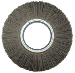 Weiler - 14" OD, Crimped Nylon Wheel Brush - 1-1/8" Face Width, 3-3/4" Trim Length, 0.022" Filament Diam, 1,800 RPM - A1 Tooling