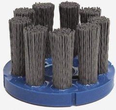 Weiler - 3-1/2" 180 Grit Silicon Carbide Crimped Disc Brush - Very Fine Grade, Plain Hole Connector, 1-1/2" Trim Length, 7/8" Arbor Hole - A1 Tooling