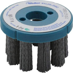 Weiler - 3" 120 Grit Silicon Carbide Crimped Disc Brush - Fine Grade, Plain Hole Connector, 1-1/2" Trim Length, 7/8" Arbor Hole - A1 Tooling