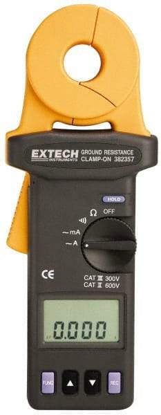 Extech - 1/4 to 1,500 k Ohm, Earth Ground Resistance Tester - 0.001 to 0.002 Resolution - A1 Tooling