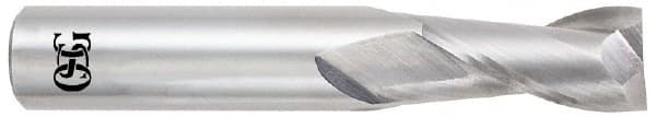 OSG - 9/16", 1-1/8" LOC, 9/16" Shank Diam, 3-1/2" OAL, 2 Flute, Solid Carbide Square End Mill - Single End, Uncoated, Spiral Flute, 30° Helix, Centercutting, Right Hand Cut, Right Hand Flute, Series 452 - A1 Tooling