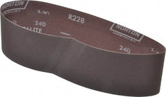 Norton - 3" Wide x 24" OAL, 240 Grit, Aluminum Oxide Abrasive Belt - Aluminum Oxide, Very Fine, Coated, Series R228 - A1 Tooling