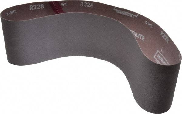 Norton - 4" Wide x 36" OAL, 240 Grit, Aluminum Oxide Abrasive Belt - Aluminum Oxide, Very Fine, Coated, Series R228 - A1 Tooling