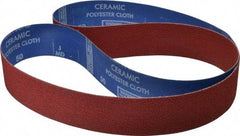 Norton - 2" Wide x 60" OAL, 50 Grit, Ceramic Abrasive Belt - Ceramic, Coarse, Coated, Y Weighted Cloth Backing, Series R981 - A1 Tooling