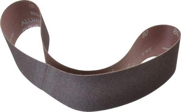 Norton - 2" Wide x 30" OAL, 80 Grit, Aluminum Oxide Abrasive Belt - Aluminum Oxide, Medium, Coated, Series R228 - A1 Tooling