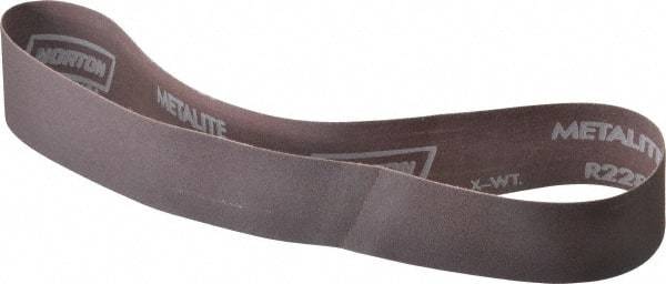 Norton - 2" Wide x 30" OAL, 120 Grit, Aluminum Oxide Abrasive Belt - Aluminum Oxide, Fine, Coated, Series R228 - A1 Tooling