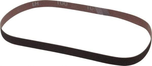 Norton - 1/2" Wide x 24" OAL, 100 Grit, Aluminum Oxide Abrasive Belt - Aluminum Oxide, Fine, Coated, Series R228 - A1 Tooling