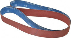 Norton - 1-1/2" Wide x 60" OAL, 120 Grit, Ceramic Abrasive Belt - Ceramic, Fine, Coated, Y Weighted Cloth Backing, Series R981 - A1 Tooling