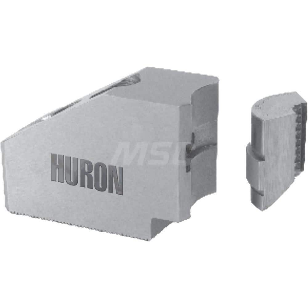 Huron Machine Products - Hard Lathe Chuck Jaws; Jaw Type: Collet Pad Jaw ; Jaw Interface Type: 1.5mm x 60 Serrated ; Maximum Compatible Chuck Diameter (Inch): 12 ; Material: 1018 Steel ; Overall Width/Diameter (Inch): 2.00 ; Overall Length (Decimal Inch) - Exact Industrial Supply