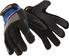 HexArmor - Size L (9), ANSI Cut Lvl A6, Puncture Lvl 3, Synthetic Leather Cut & Puncture Resistant Gloves - Hook & Loop Cuff, Black/Blue, Paired - A1 Tooling