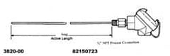 Thermo Electric - -148 to 900°F, 100 OMS Industrial RTD, Thermocouple Probe - 1/2 Inch Hex Mount, 4 Inch Probe Sheath Length, 10 Sec Response Time - A1 Tooling