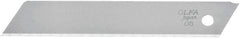 Olfa - 10 Piece Steel Utility Knife Blade - 100mm OAL, 3-15/16" Blade Length, 0.02" Blade Thickness - A1 Tooling