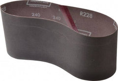 Norton - 4" Wide x 24" OAL, 240 Grit, Aluminum Oxide Abrasive Belt - Aluminum Oxide, Very Fine, Coated, Series R228 - A1 Tooling