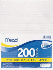 Mead - 200 Sheet, 10-1/2 x 8", Wide Ruled Filler Paper - White - A1 Tooling