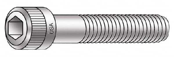 Armor Coat - 3/8-16 UNC Hex Socket Drive, Socket Cap Screw - Alloy Steel, Armor Coat Finish, Partially Threaded, 5-1/2" Length Under Head - A1 Tooling