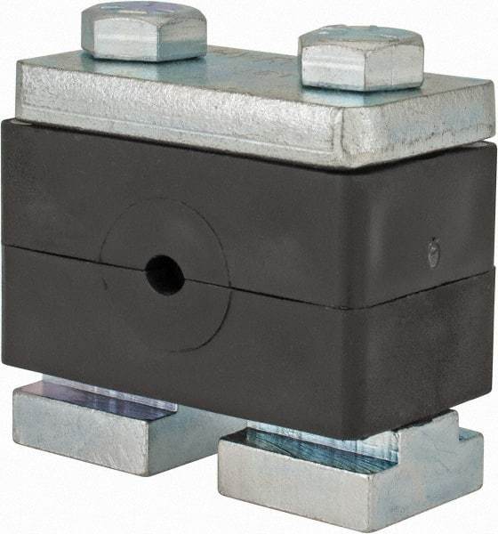 HYDAC - 2.87" Wide x 1.89" High x 1.18" Deep, Polypropylene Heavy Duty C-Rail Mount Vibration-Control Clamp - Carbon Steel Plate, Mount with C-Rail Nuts, Top plates, Clamp Pairs, and Bolts - A1 Tooling