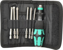 Wera - 7 Piece, 1/4" Drive Screwdriver Power Bit Set - #1 & #2 Phillips, #1 & #2 Pozidriv, 1.0x5.5 & 1.2x6.5mm Slotted - A1 Tooling