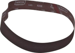 Norton - 2" Wide x 42" OAL, 120 Grit, Aluminum Oxide Abrasive Belt - Aluminum Oxide, Fine, Coated, Series R228 - A1 Tooling