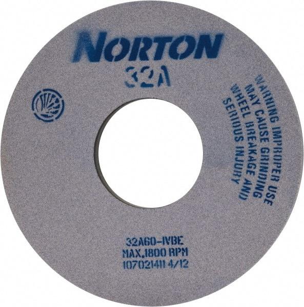 Norton - 14" Diam x 5" Hole x 1" Thick, I Hardness, 60 Grit Surface Grinding Wheel - Aluminum Oxide, Type 1, Medium Grade, 1,800 Max RPM, Vitrified Bond - A1 Tooling