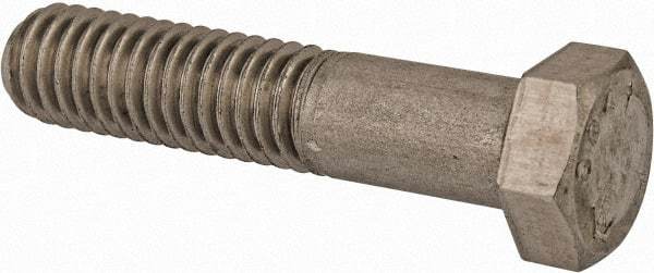 Made in USA - 3/8-24 UNF, 2" Length Under Head Hex Head Cap Screw - Grade 18-8 Stainless Steel, Uncoated, 9/16" Hex - A1 Tooling