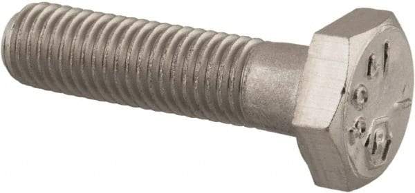 Made in USA - 1/4-28 UNF, 1" Length Under Head Hex Head Cap Screw - Grade 18-8 Stainless Steel, Uncoated, 7/16" Hex - A1 Tooling