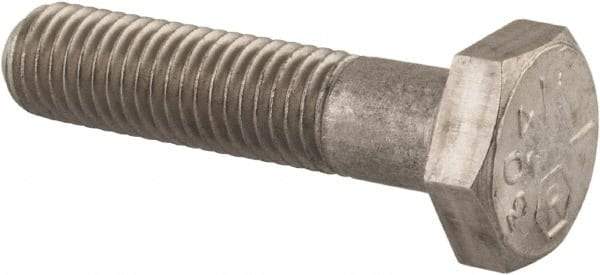 Made in USA - 1/4-28 UNF, 1-1/8" Length Under Head Hex Head Cap Screw - Grade 18-8 Stainless Steel, Uncoated, 7/16" Hex - A1 Tooling