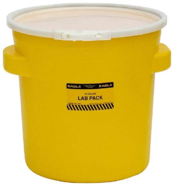 Eagle - 20 Gallon Capacity, Plastic Lever Lock, Yellow Lab Pack - 5 Gallon Container, Polyethylene, 88 Lb. Capacity, UN 1H2/X40/S Listing - A1 Tooling