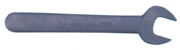 Open End Wrench: Single End Head, Single Ended 15 ° Head Angle, Steel, Black Finish