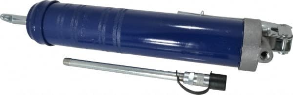 Lincoln - 4,500 Max psi, Rigid Pistol Grease Gun - 14-1 & 2 oz (Cartridge) & 16 oz (Bulk) Capacity, 1/8 Thread Outlet, 39 Strokes per oz, Bulk & Cartridge Fill, Includes 6" Straight Pipe & Coupler - A1 Tooling