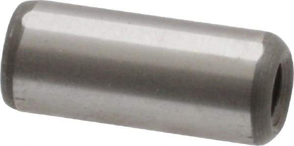 Jergens - 5/16" Diam x 3/4" Pin Length C-1215 Alloy Steel Pull Out Dowel Pin - C 47-58 & C 60-64 (Surface) Hardness, 1 Beveled & 1 Threaded End - A1 Tooling