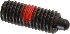 Jergens - 1/2-13, 1-1/4" Thread Length, 1/4" Plunger Projection, Steel Threaded Spring Plunger - 1/4" Max Plunger Diam, 1-1/4" Plunger Length, 6.6 Lb Init End Force, 17.4 Lb Final End Force, 1/4" Hex - A1 Tooling