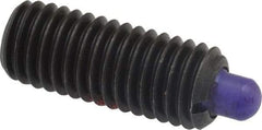 Jergens - 1/2-13, 1-1/4" Thread Length, 1/4" Plunger Projection, Steel Threaded Spring Plunger - 1/4" Max Plunger Diam, 1-1/4" Plunger Length, 6.6 Lb Init End Force, 17.4 Lb Final End Force, 1/4" Hex - A1 Tooling