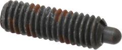 Jergens - 3/8-16, 1-1/8" Thread Length, 3/16" Plunger Projection, Steel Threaded Spring Plunger - 0.186" Max Plunger Diam, 1-1/8" Plunger Length, 5.5 Lb Init End Force, 14.5 Lb Final End Force, 3/16" Hex - A1 Tooling