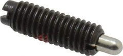 Jergens - 10-32, 9/16" Thread Length, 1/8" Plunger Projection, Steel Threaded Spring Plunger - 0.093" Max Plunger Diam, 9/16" Plunger Length, 0.3 Lb Init End Force, 3 Lb Final End Force - A1 Tooling