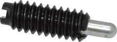 Jergens - 1/4-20, 5/8" Thread Length, 3/16" Plunger Projection, Steel Threaded Spring Plunger - 0.119" Max Plunger Diam, 5/8" Plunger Length, 0.3 Lb Init End Force, 3.5 Lb Final End Force - A1 Tooling