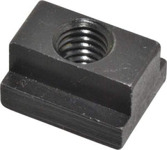 Jergens - 3/8-16 Blind Tapped T Slot Nut - 7/16" Slot Width, 11/16 x 7/32" Base Width x Height, 7/8 x 1/2" OAL x Height - A1 Tooling