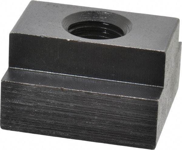 Jergens - 1/2-13 Blind Tapped T Slot Nut - 11/16" Slot Width, 1-1/8 x 7/16" Base Width x Height, 1-1/4 x 3/4" OAL x Height - A1 Tooling