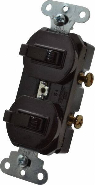 Pass & Seymour - 1 Pole, 120/277 VAC, 15 Amp, Flush Mounted, Self Grounding, Tamper Resistant Duplex Switch - NonNEMA Configuration, 2 Switch, Side Wiring, UL Listed 20 Standard - A1 Tooling