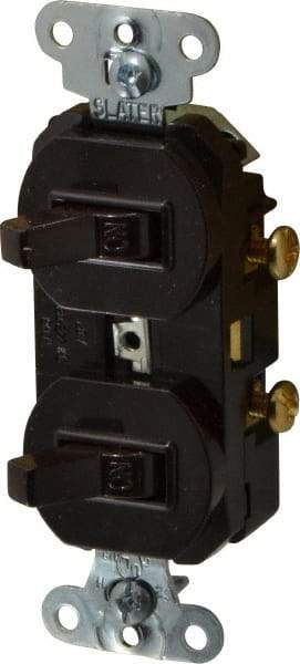 Pass & Seymour - 1 Pole, 120/277 VAC, 20 Amp, Flush Mounted, Ungrounded, Tamper Resistant Duplex Switch - NonNEMA Configuration, 2 Switch, Side Wiring, UL Listed 20 Standard - A1 Tooling