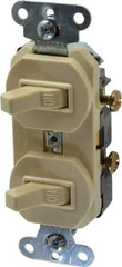 Pass & Seymour - 1 Pole, 120/277 VAC, 20 Amp, Flush Mounted, Ungrounded, Tamper Resistant Duplex Switch - NonNEMA Configuration, 2 Switch, Side Wiring, UL Listed 20 Standard - A1 Tooling