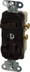 Pass & Seymour - 1 Pole, 120/125 Volt, 20 Amp, 1 Outlet, Flush Mounted, Self Grounding, Tamper Resistant Combination Outlet and Switch - 5-20R Configuration, 1 Switch, Side Wiring, UL Listed 20 498 Standard - A1 Tooling