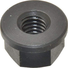 Jergens - 3/8-16, 7/8" Flange Diam, 1/2" High, 11/16" Across Flats, Flange Nut - Grade Low Carbon Steel Steel, Black Oxide Finish, 1/8" Flange Height, TCMA - A1 Tooling