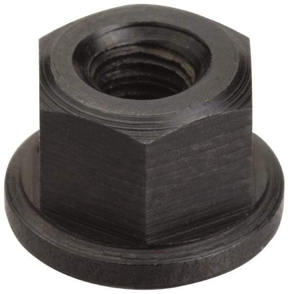 Jergens - 3/4-10 Steel Black Oxide Spherical Flange Nut - 3/4" High, 1-5/8" Diam x 1/4" High Flange, 2-1/2" Radius - A1 Tooling