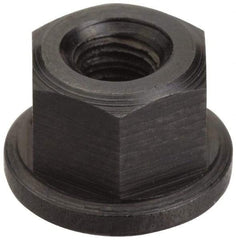 Jergens - 3/4-10 Steel Black Oxide Spherical Flange Nut - 3/4" High, 1-5/8" Diam x 1/4" High Flange, 2-1/2" Radius - A1 Tooling