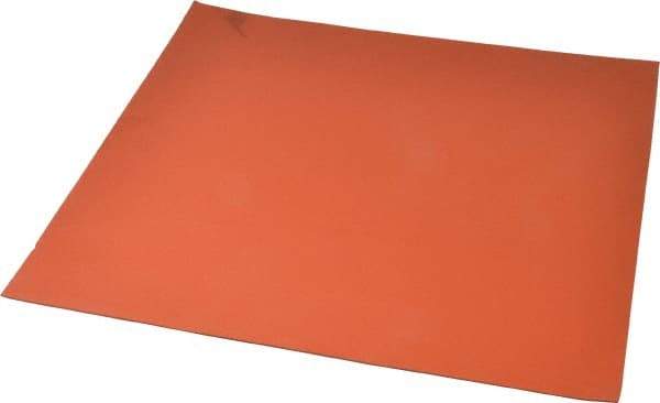 Made in USA - 12" Long, 12" Wide, 1/16" Thick, Silicone Rubber Foam Sheet - 35 to 45 Durometer, Orange-Red, -60 to 600°F, 650 psi Tensile Strength, Plain Backing, Stock Length - A1 Tooling