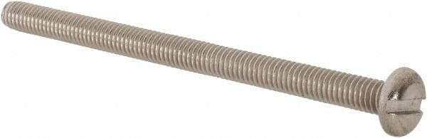 Value Collection - M4x0.70 Metric Coarse, 60mm Length Under Head Slotted Drive Machine Screw - Pan Head, Grade 18-8 & A2 Stainless Steel, Uncoated, Without Washer - A1 Tooling