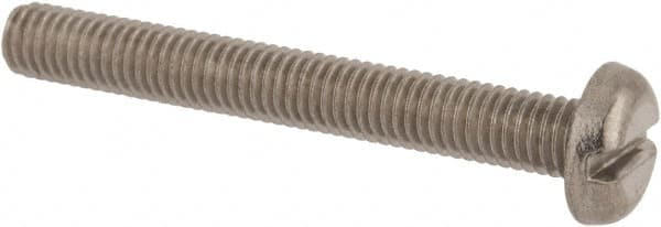 Value Collection - M5x0.80 Metric Coarse, 40mm Length Under Head Slotted Drive Machine Screw - Pan Head, Grade 18-8 & A2 Stainless Steel, Uncoated, Without Washer - A1 Tooling