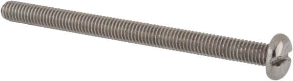 Value Collection - M6x1.00 Metric Coarse, 80mm Length Under Head Slotted Drive Machine Screw - Pan Head, Grade 18-8 & A2 Stainless Steel, Uncoated, Without Washer - A1 Tooling