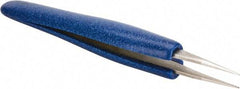 Aven - 4-3/4" OAL OO-SA Ergonomic Cushion Grip Tweezers - Straight, Strong, Regular Tips - A1 Tooling