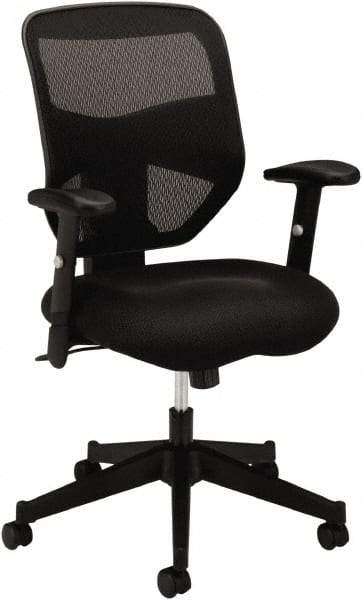 Basyx - 41-1/2" High High Back Chair - 29" Wide x 36" Deep, Padded Mesh Seat, Black - A1 Tooling